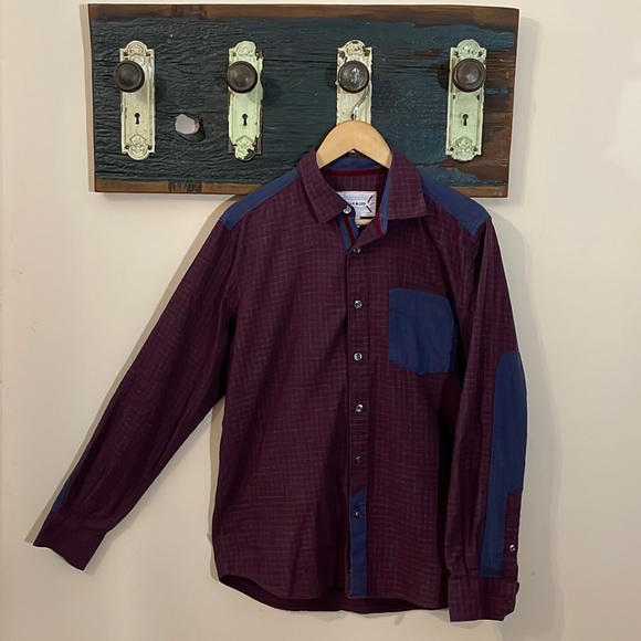 32 Bar Blues Red and Blue Checkered Button Down Size Medium - Picture 3 of 14